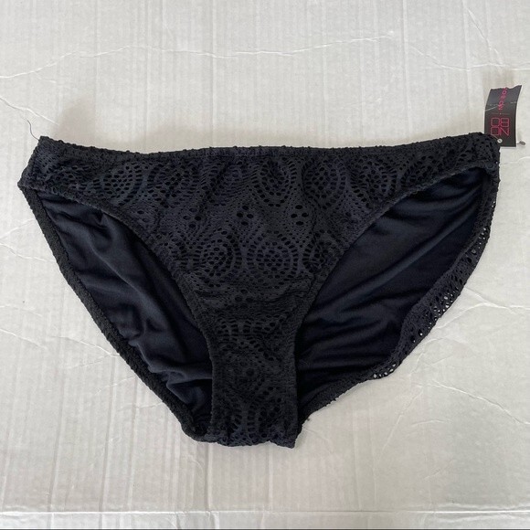 NEW No Boundaries Black Bikini Bottom Lace Overlay Beach Summer Vacation Size XL - Picture 12 of 12